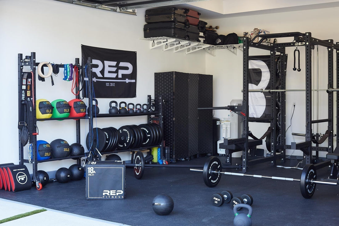 A home gym filled with REP equipment.